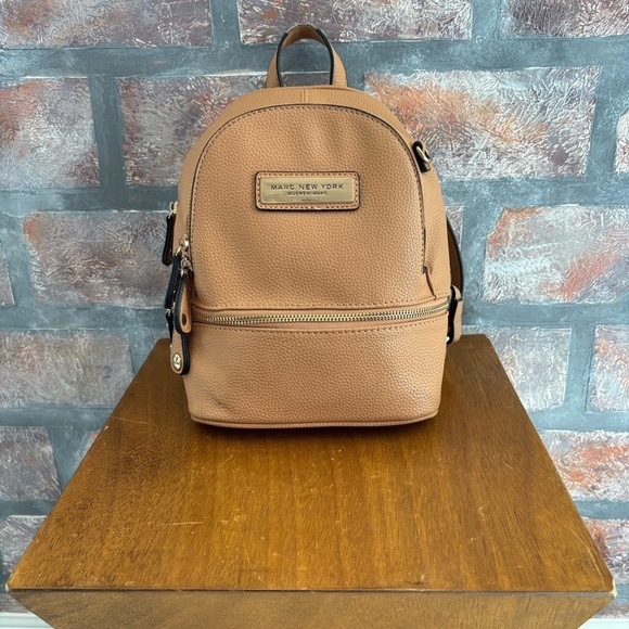 Marc New York Handbags - Marc New York Brown Vegan Leather Backpack